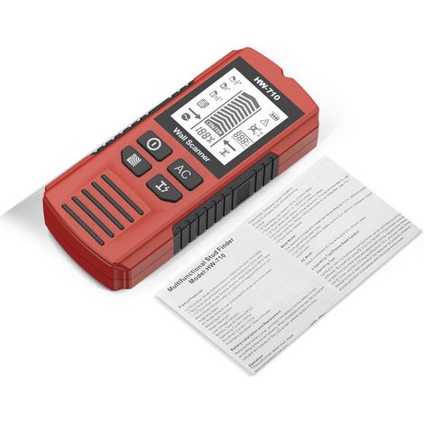 Stud Finder Wall Scanner, Handheld Digital Wall Detector with LCD Display for Wood, Metal and AC Wire Red