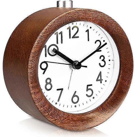 Réveil en bois de style rétro avec fonction snooze - réveil à cadran vintage (1/5)