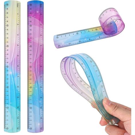 Règles flexibles 30 cm, 2 pièces, en plastique incassable, pour (1/5)