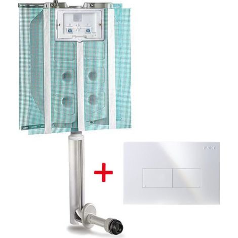 Pucci ECO Cassetta Scarico Incasso WC e Placca Linea Bianca