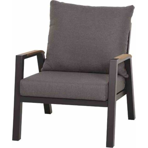 Siena Garden Lounge-Sessel Lindos Aluminium anthrazit/grau Loungesessel