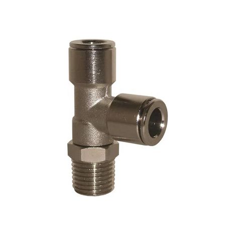RACCORDO A INNESTO RAPIDO T LATERALE MASCHIO GIREVOLE CON ORING 1/4" D6