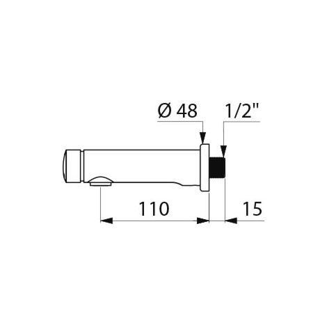 Temposoft 2 DELABIE M1/2 L.110 mm grifo de pared - 741500 (1/3)