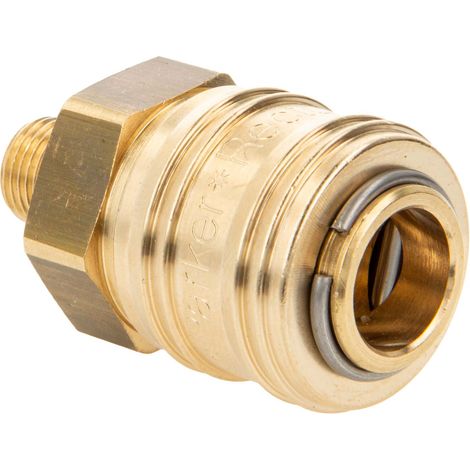 Druckluft Verschlusskupplung NW 7,2 x G 1/8 Zoll Aussengewinde, Dichtung NBR, Typ 26KA, Messing blank