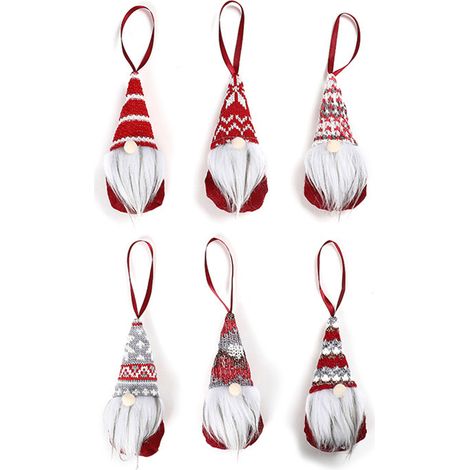 Ensemble De 6 Poupées Rudolph Sans Visage Décorations Arbre De Noël (1/5)