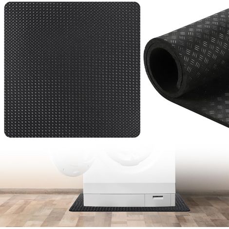 Tapis Antivibration 60x60cm, Tapis Antidérapant en Silicone 5mm, Pour Machine à Laver, Sèche-Linge, Réfrigérateur, Appareils Fitness, Étanche, Découpable, Protection Sol (1/5)