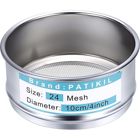 24 Mailles (0.8mm) Tamis De, 3.9"(10cm) Diamètre Toile De Criblage 304 Acier Inoxydable Maille Fine Tamis Pour Industriel Maison Cribleur Sol Tamis Sec Écrans Hash (1/5)