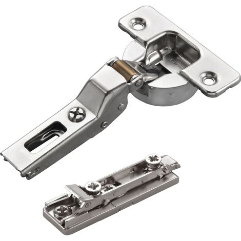 2 x Salice Topfband Serie 700 mit Dämpfer im Topf 110° Bohrbild T52 Mittelanschlag mit Linear-Montageplatte Höhe 6 mm mit vormontierten Euroschrauben, Exzenterverstellung Möbelscharnier von SOTECH (1/5)