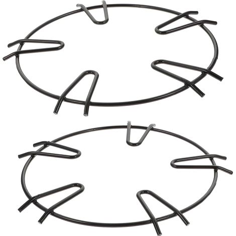 Support pour Cuisinière à Gaz 5 Griffes Noir en Acier Inoxydable, Lot de 2 Anneaux Porteustensiles, Accessoires Cuisine pour Usage Domestique
