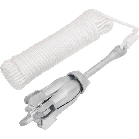 Corde,Ancre pliable portable avec corde argenté 6 kg fer malléable -BV55588 (1/5)