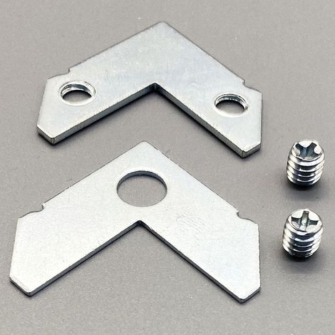 Accessoires de quincaillerie pour cadres photo en alliage d'aluminium : équerres, raccords diagonaux, pièces d'assemblage, connecteurs en forme de 7, éléments de fixation.