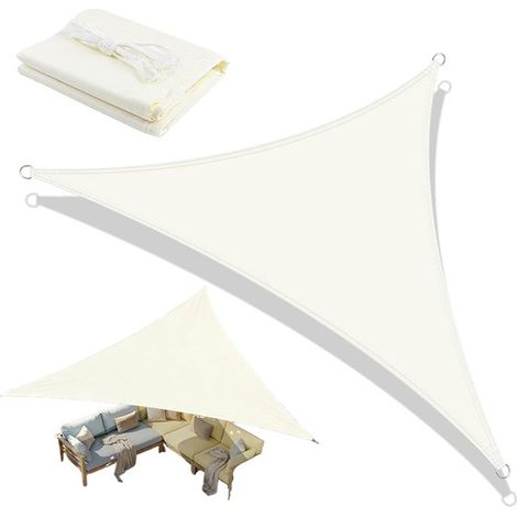 Toldo triangular impermeable y resistente a los rayos UV (beige, 2x2x2 m) (1/5)