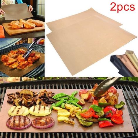 2pcs 4033 cm Tapis de Barbecue antiadhésif réutilisable Brun (1/2)