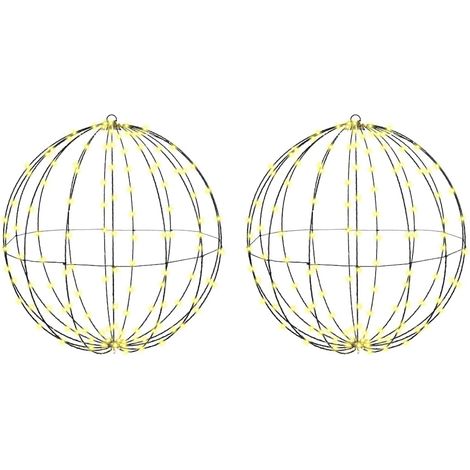 Boule Lumineuse de Noël Suspension Décorative Métal 384 LED Blanc Chaud 8 Modes Lot de 2 (1/5)