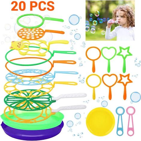 Kit de 20 baguettes à bulles pour enfants, grande taille, assortiment de baguettes à bulles, machine à bulles, jouet -FX- (1/5)
