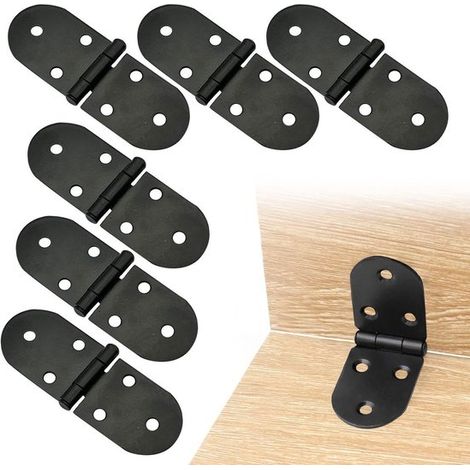 Dailygoods, Bisagras plegables con giro de 180 grados, 6 piezas, Puertas de armarios/Mesas plegables, Resistentes a corrosión, Aleación 8x2,9 cm (1/5)