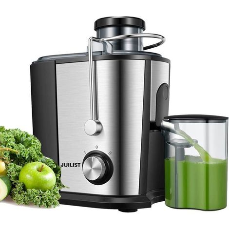 Centrifugeuse - Juilist - Extracteur de Jus 600W - 65MM Large Bouche - 2 Vitesses - Acier Inox