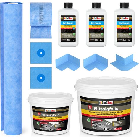 Dichtset Flüssigfolie 16 kg Innenecke Isogrund Dichtbahn Dichtfolie Dichtband (1/5)
