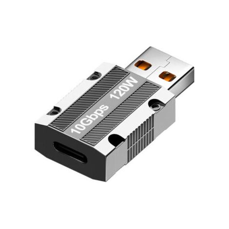 Adaptateur USB c vers USB(19x36mm), connecteur USB 3,0 a mâle vers USB c Femelle 120w Charge Super Rapide synchronisation de données 10gbps, convertisseur en Alliage de Zinc de Type c (1/5)
