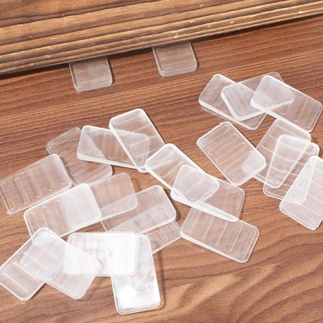 24pcs Cale de Nivellement Meuble, Transparentes Cale pour Toilette Cales de Porte Cales de Table pour Le Nivellement Empilables Cales de Meubles pour Portes Hangars Armoires Fenêtres (1/5)