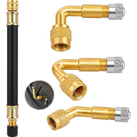 4 pièce Embout de Gonflage Tige allonges Adaptateur 45° 90° 135° (1/5)