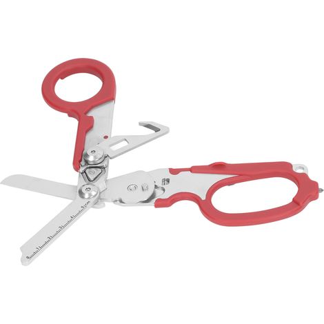 Klappschere aus Edelstahl, transparentes Lineal, windfester Multifunktionsschlüssel, rotes Outdoor-Werkzeug (1/5)