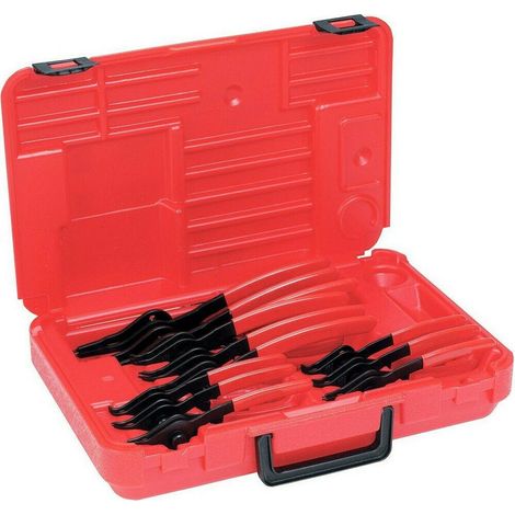 Trade Shop - Set 12 Pinze Per Anelli Elastici Interni Esterni Reversibile 45° A 90° 07209 - (1/3)