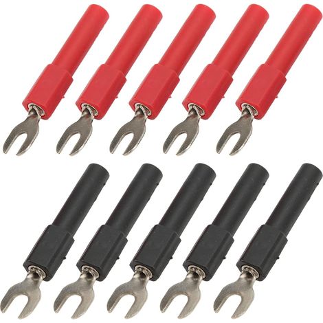 Fiche à fourche 4 mm de largeur Type U Connecteur à fourche à faible perte pour multimètres Applications électroniques 30 V CA-60 V CC 36 A (1/5)
