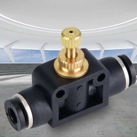 Régulateur de débit d'air pour tubes de 4/6/8 mm, raccord pneumatique en T (8 mm) (1/5)