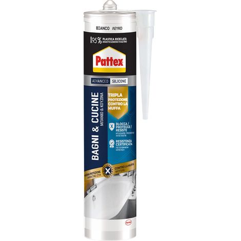 Silicone Bagno Sano Stop Muffa Pattex 300 ml Colore Bianco (1/5)