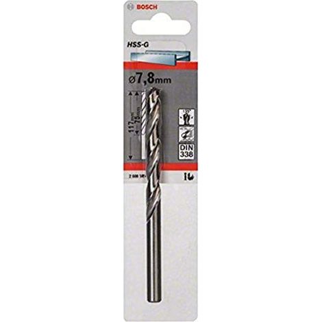 Bosch Professional BOS-2608585931 - Punta da trapano per metalloHSS-G DIN338: 7,8 x75 x117, Ø 7,8 mm, Nero (1/4)