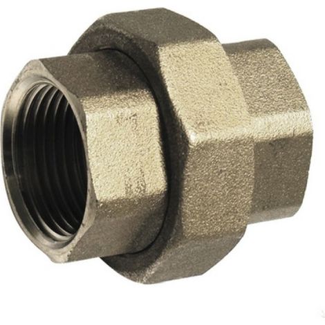 RACCORDO DIRITTO FF 3 PEZZI OTTONE GIALLO 3/4&quot