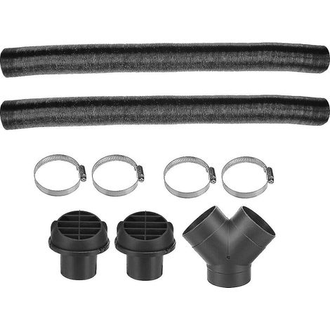 Ensemble de 75 mm de conduit de chauffage automobile en Y avec colliers de serrage pour sortie d'air chaud, compatible avec les chauffages de stationnement Ebers. (1/5)