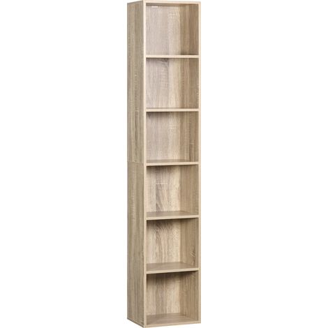 Libreria a giorno in MDF e truciolare 30 x 24 x 158,4 cm finitura rovere (1/5)