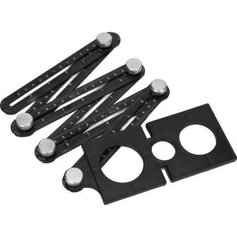 Klappbarer Lineal aus Aluminiumlegierung für präzises Bohren, multifunktionale Messvorrichtung für die Holzbearbeitung