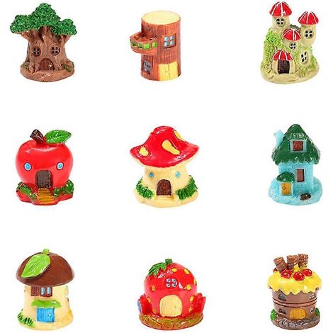 Miniatur-Baumhausfiguren, 9-teiliges Set, Mini-Gartendekorationszubehör (1/5)