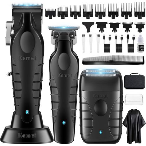 Tondeuse à cheveux pour homme, sans fil, complète, lame en T, kit complet avec 11 peignes de guidage (1/5)