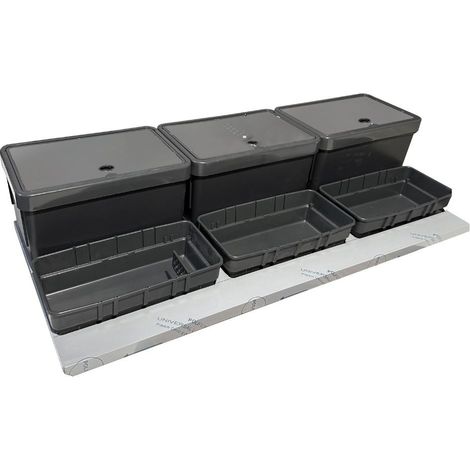 Pattumiera Doimo 3 secchi con filtro antiodore 110.5x48x24.5 cm.