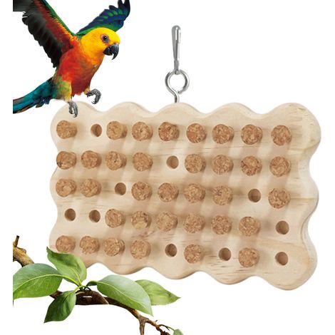 à mâcher pour Perroquet, Jouets en pour Oiseaux  Jouet d'oiseau d'entraînement à Mordre en Bois,Jeux de Chasse au trésor en pour Cacher des friandises, Jouet pour Perroquet pour