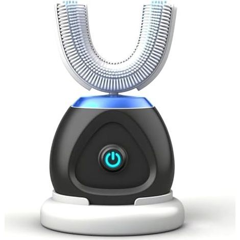 Brosse à dents automatique ultrasonique 360° en forme de U avec lumière bleue blanchissante pour adultes (1/5)