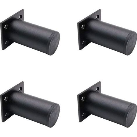 4 Pieds De Meubles Réglables Noir Mat , En Alliage D'aluminium 38x80 Mm, Pieds De Meuble Tv Pour Table Basse D'armoire, Pied De Support Pour Canapé De Meuble (1/5)
