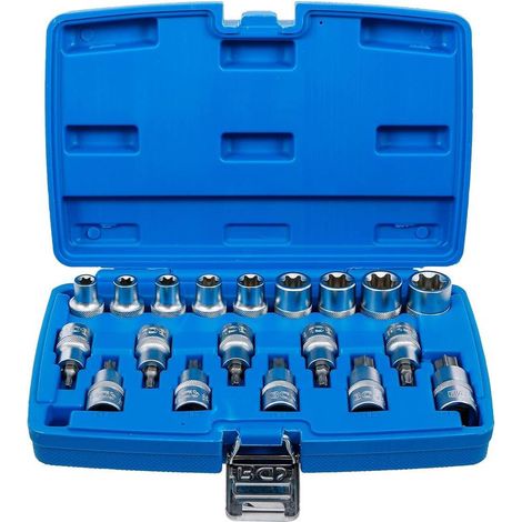 Jeu de Douilles et Embouts 12,5 mm (1/2) - Profil E et Torx - 19 pcs - Polyvalence et Précision - D-Work (1/5)