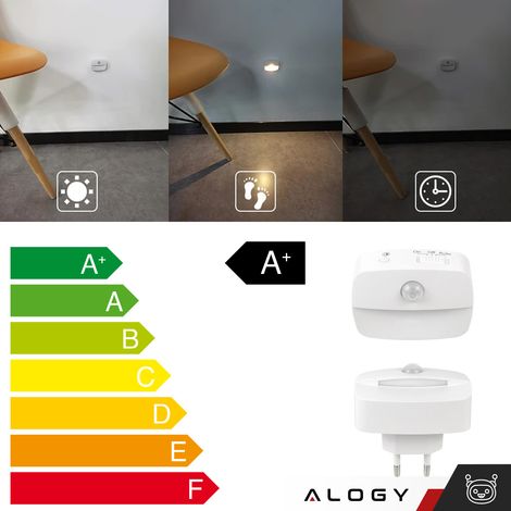 Lampe Nocturne Led - Blanche - Prise Eu - Détecteur De Mouvement - Trois Températures De Couleur (1/2)