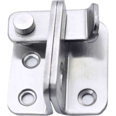Loquet de porte à pêne dormant, moraillon pour micro-cadenas, finition acier inoxydable brossé, ouverture à gauche (1/4)