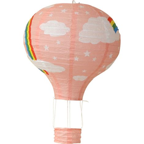 Lanterne en papier montgolfière, décoration de Noël, lanterne en papier pliable à suspendre dans le couloir de la maternelle, montgolfière colorée (1/5)