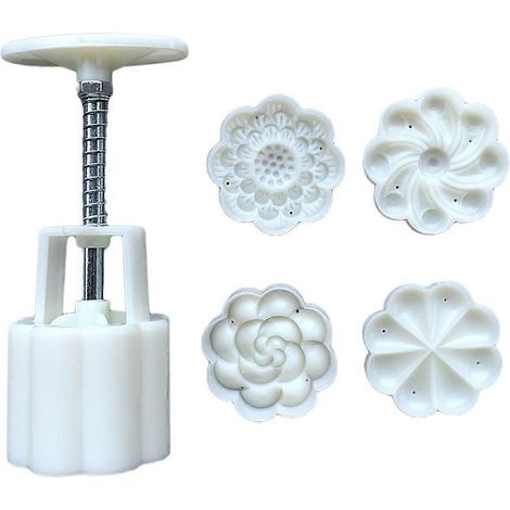 Mondkuchenform aus Kunststoff, Blumenstempel, Keksausstecher, DIY-Fondant-Backwerkzeug, Mittherbstfest