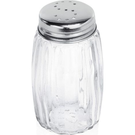 Salière Ø 3,5 cm H 7 cm inox verre bouchon chromé lot de 12 - Was Germany (1/2)
