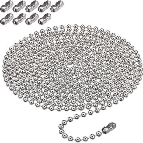 Chaîne à billes en fer argenté de 3 m Accessoires pour meubles, rideaux et stores enrouleurs (1/5)