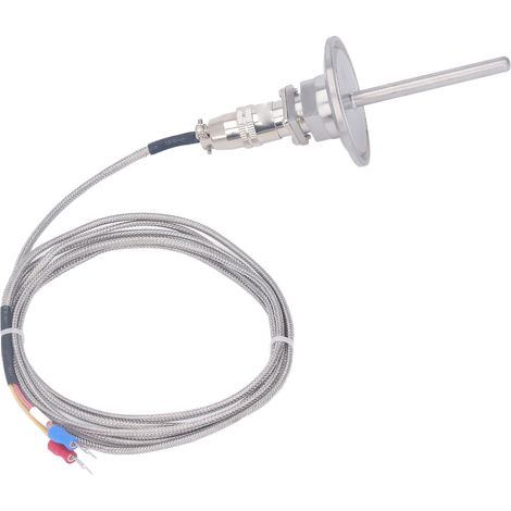 Capteur de température thermocouple type K à connexion rapide, sonde 6mmD x 60mmL, connecteur aviation étanche haute température, fiche détachable 2M (2x0,6), compatible GS02287, usage industriel, pai (1/5)