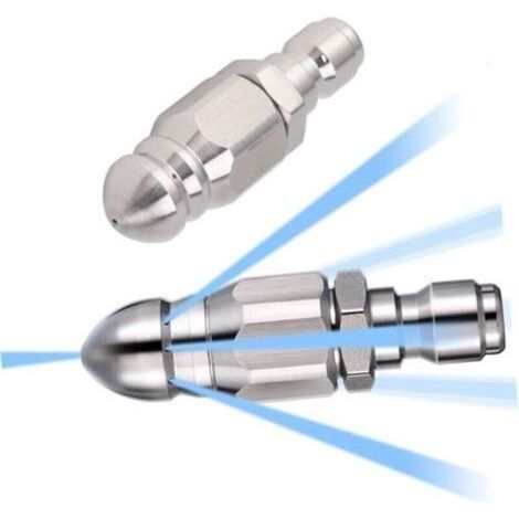 56-mm-Abflussreiniger, 5000 PSI Edelstahl-Abflussreinigungsdüse, 1 vorne, 6 hinten, rotierende Edelstahldüse zur Rohrreinigung (1/5)